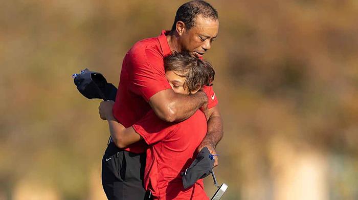 In December Woods returned to compete alongside his son in the PNC Championship.